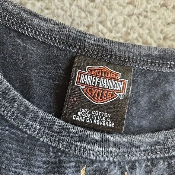 Harley Davidson Shirt Lightweight Cotton Rough Edges Y2k Womens M/L 2006 HD - Picture 4 of 9
